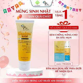 Kem Chống Nắng Dịu Nhẹ Cho Da Nhạy Cảm FIXDERMA Shadow A-Gel SPF 30+ Transparent Gel Bảo Vệ Da, Giảm Mụn 75ml 