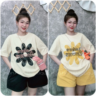  M08 Bộ Thun 3158 tay ngắn cotton khô in   H.O.A   Chiều dài áo 70 ngang áo 53cm 