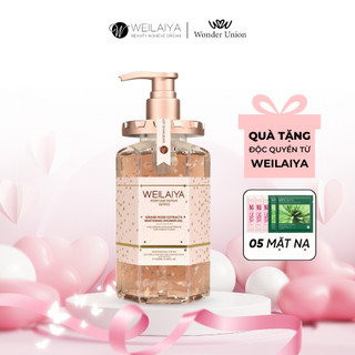 Sữa tắm trắng da cánh hoa hồng Damask Weilaiya hương nước hoa, trắng da toàn thân 450ml