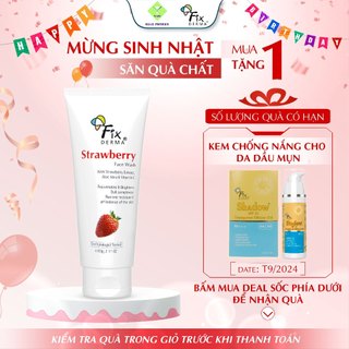  Sửa Rửa Mặt Trắng Da FIXDERMA Strawberry Face Wash Làm Sạch, Giúp Da Trẻ Hóa, Mịn Màng Và Tươi Sáng 75g