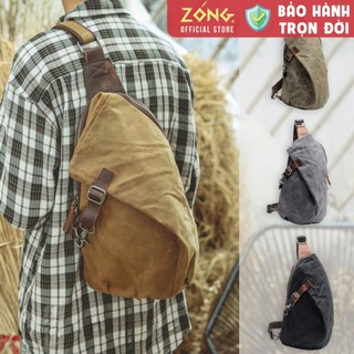 Túi đeo chéo Vintage vải canvas sáp dầu, da bò sáp – MOGOLY - ZÓNG®