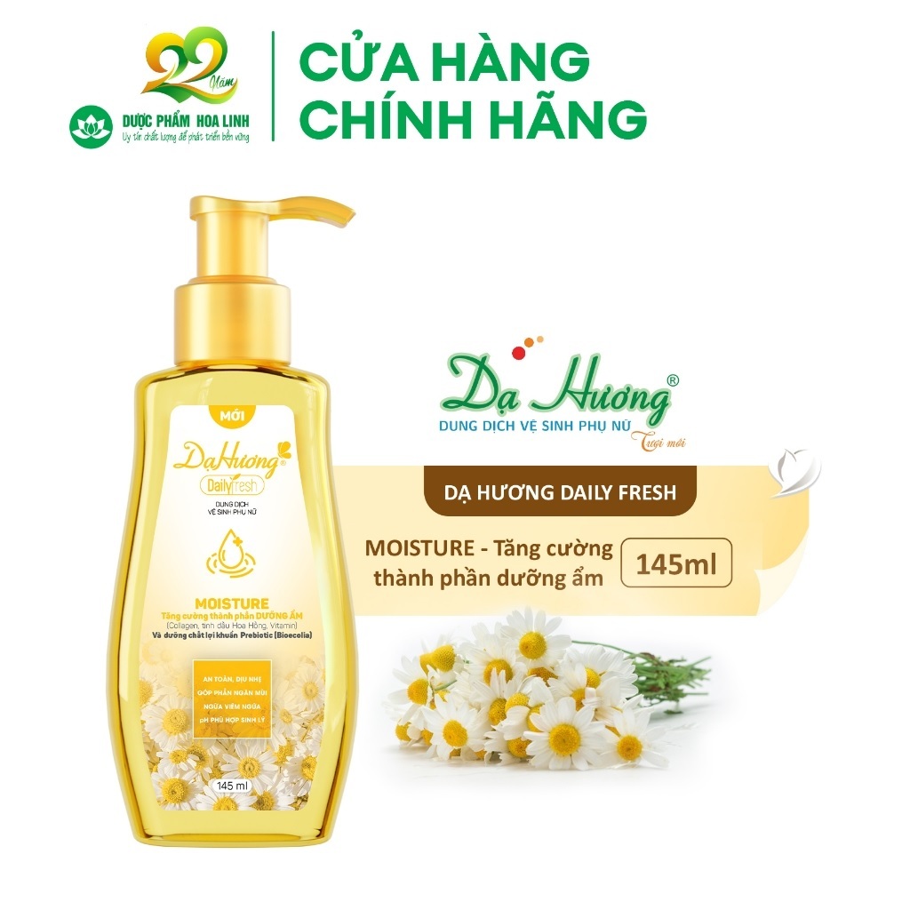 [MỚI] Dung dịch vệ sinh Dạ Hương Daily Fresh Moisture chai vòi 145ml
