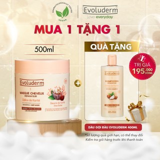 Kem ủ dành cho tóc dài và yếu dễ gãy rụng Evoluderm Masque Cheveux Réparateur Délice de Karité 500ml