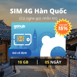 Sim 4g du lịch hàn quốc 10gb - 5 ngày - có nghe gọi, nhắn tin - tặng kèm que chọc sim