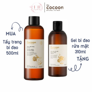 Nước Tẩy trang bí đao cocoon 500ml TẶNG Gel bí đao rửa mặt 310ml cocoon