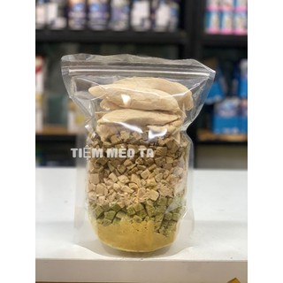 Đồ khô mix 500g ( ức gà,gà viên,gan,gà mix cỏ mèo,chà bông lòng đỏ gà)