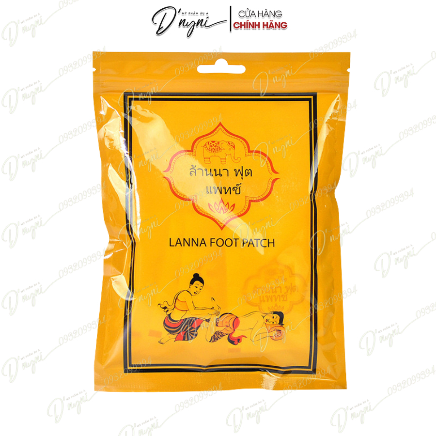 Combo 10 miếng dán thải độc bàn chân Lanna Foot Patch Thái Lan