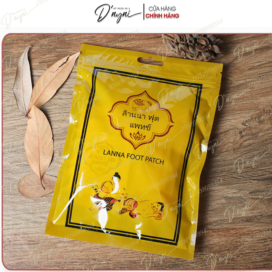 Combo 10 miếng dán thải độc bàn chân Lanna Foot Patch Thái Lan