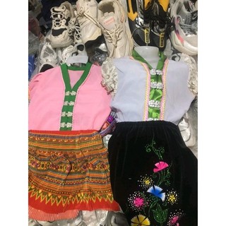 Bộ váy - áo cóm dân tộc Thái cho bé