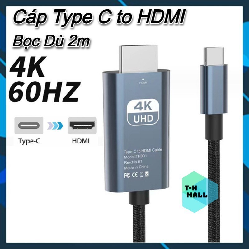4K 8K 60hz / Dây Cáp Chuyển Đổi Cổng USB Type C Sang Hdmi 60hz 120Hz 144Hz Điện thoại Laptop Android Thunderbolt 3