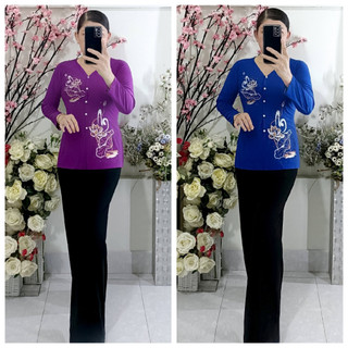 Bộ Lẻ (Áo Bà Ba Thêu SenM + Quần Đen Ống Rộng)