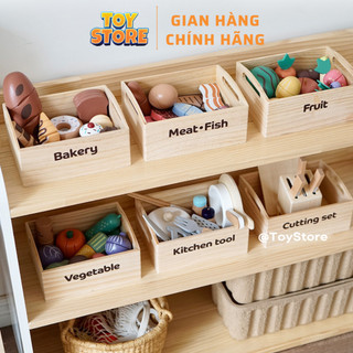 Bộ đồ chơi khay thức ăn kienvy bằng gỗ cao cấp toystore FUDAER set thức ăn nấu bếp cho bé
