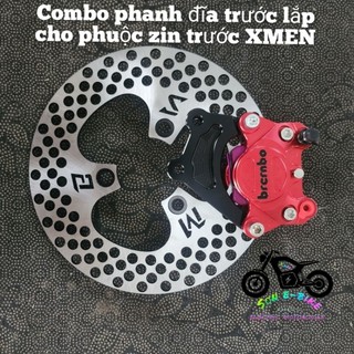 Combo phanh đĩa trước lắp cho phuộc zin xe điện XMEN.