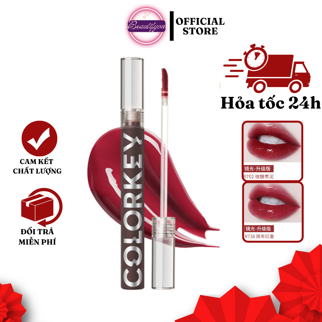 【COLORKEY】Son tint bóng Colorkey dạng lỏng lâu trôi glasting water tint 1.7g