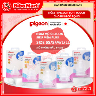 💖💖Núm Ti Pigeon Softtouch Cho Bình Cổ Rộng [TÁCH LẺ 1 NÚM]