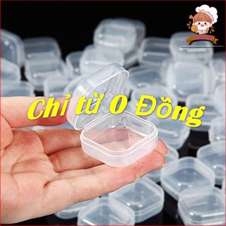 Hộp đựng trang sức mini, hộp nhựa trong suốt có nắp đựng đồ nữ trang phụ kiện, hộp đựng thuốc nhỏ gọn