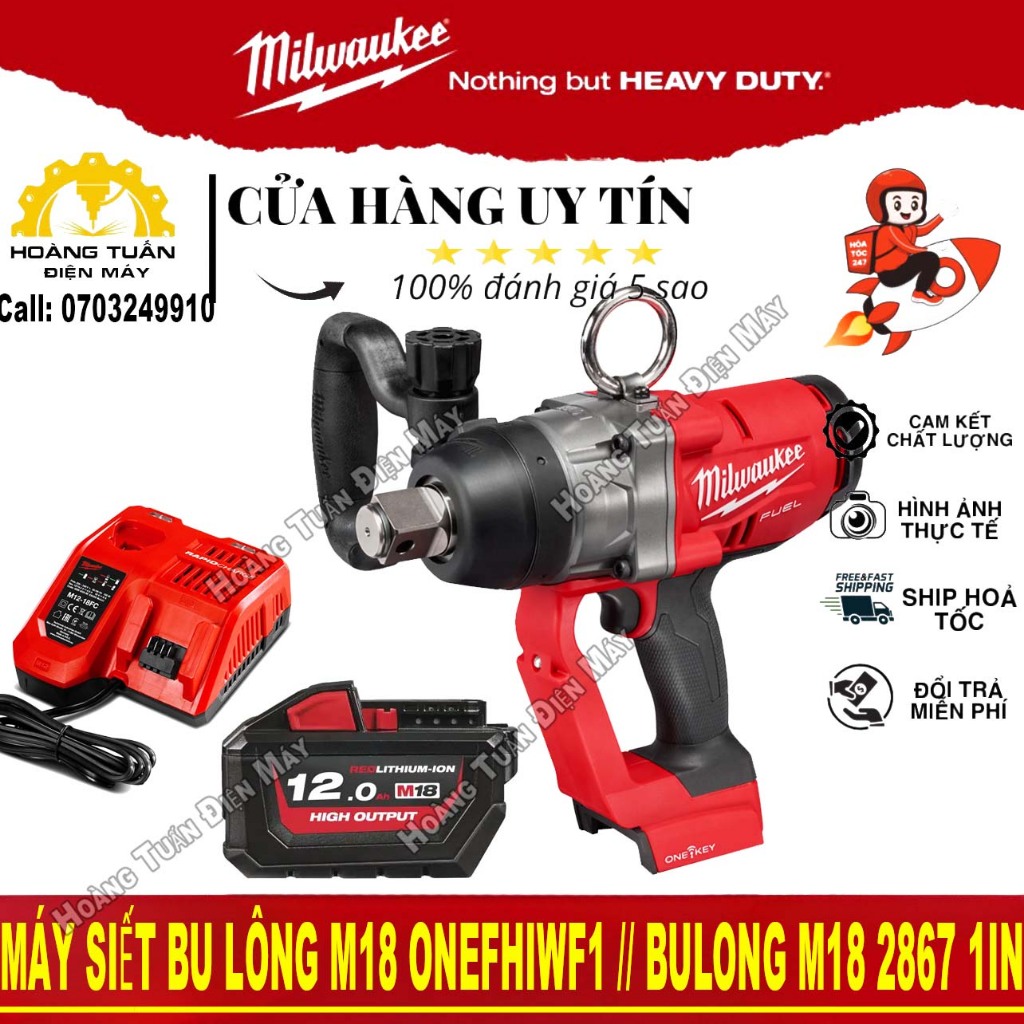 Máy siết bu lông Milwaukee M18 ONEFHIWF1 // Bulong M18 2867 1in-Hoàng Tuấn Điện Máy