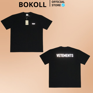 Áo thun VETEMENT.Sphản quang 3M staff SS2023 Black nam nữ vải cotton form rộng hàng bestquality