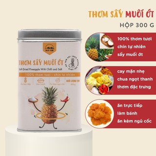 Thơm sấy muối ớt dalat farm - hộp thiếc 300g