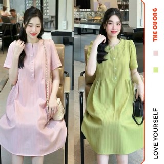 ĐẦM BẦU, VÁY BẦU CỔ TÀU C8838 DÁNG SUÔNG FORM RỘNG CHẤT VẢI MỀM MÁT KHÔNG NHĂN THIẾT KẾ TRẺ TRUNG ĐIỆU ĐÀ SANG CHẢNH