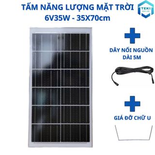 Tấm pin năng lượng mặt trời mono 6v 35w 35x70cm - teki