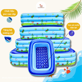 Bể bơi cho bé linhankids hồ bơi phao cho bé 2 3 tầng kích thước 1m2 1m3 1m5 1m8 2m1 cho gia đình đáy 2 lớp chống trượt