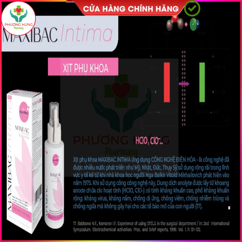 Dung dịch vệ sinh phụ nữ, xịt phụ khoa Maxibac đỡ ngứa tức thì, làm sạch, ngừa nấm ngứa, lộ tuyến, khử mùi- Lọ 100ml