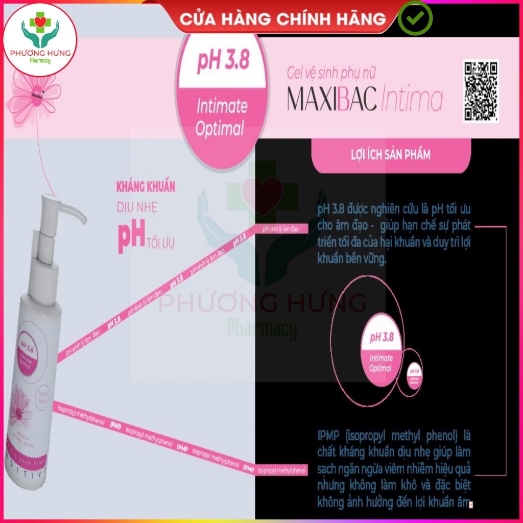 Dung dịch vệ sinh phụ nữ, xịt phụ khoa Maxibac đỡ ngứa tức thì, làm sạch, ngừa nấm ngứa, lộ tuyến, khử mùi- Lọ 100ml