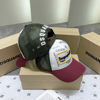 Mũ nón lưỡi trai nam nữ DSQ kaki cotton thêu khung Dsquared2 lá phong in chữ graffiti phối lưới MLT10P