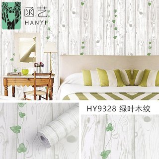 10M giấy dán tường sẵn keo chống ẩm vân gỗ sáng dây leo 5396