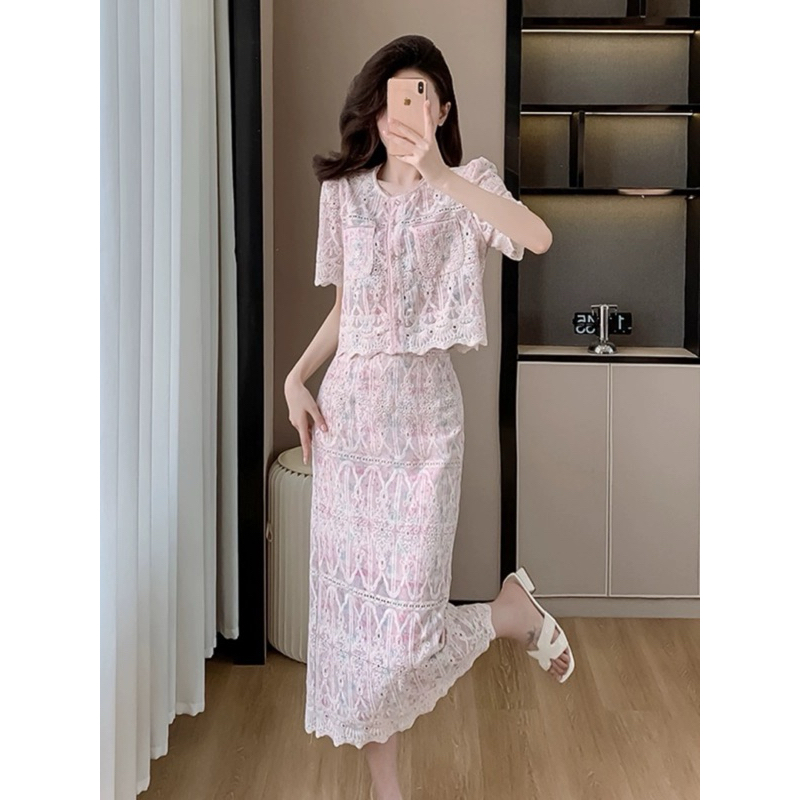 ĐẦM VẢI THÊU HOẠ TIẾT CÔNG SỞ DỊU DÀNG