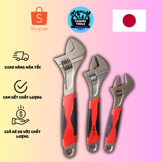 Mỏ lết tay cầm bọc nhựa chống trơn thép carbon mạ crom 8inch -10inch -12inch | mỏ lết dạ