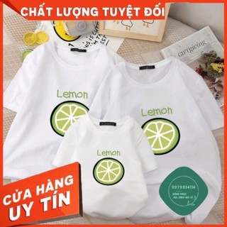 [giá sĩ] áo gia đình LEMON gia đình 3/4/5 chất cotton mịn mát giá sĩ. áo nhóm áo đồng phục đi biển