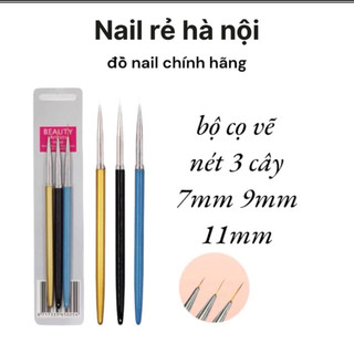 Bộ 3 cây cọ nét làm nail, sét cọ nét 3 cây vẽ nail