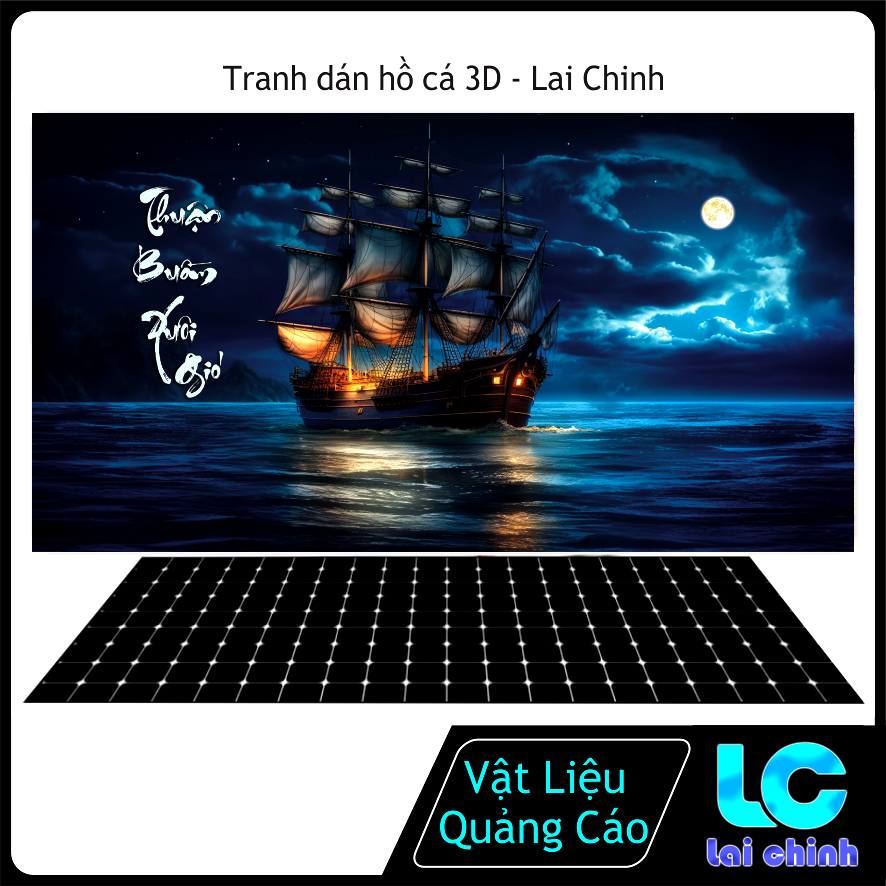Tranh Dán Hồ Cá 3D Decal có sẵn keo, Tranh Dán Bể Cá Thủy Sinh, Bể Cá Rồng