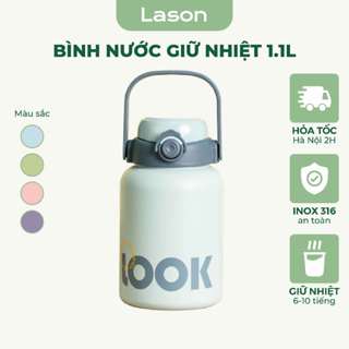 Bình nước giữ nhiệt Lason Looking, dung tích 1100ml, giữ nhiệt nóng lạnh có kèm ống hút BN-GN26