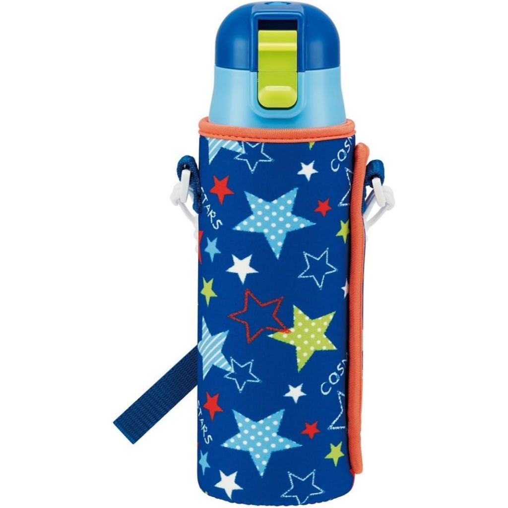Skater Straight-drinking Stainless Steel Water Bottle 470ml with Bottle Cover Star Boys KSDC4-A
