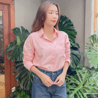 Áo Sơ Mi Nữ Nhiều Màu 1 Túi Chất Liệu Linen Mềm Mát Freesize Form Rộng Cổ chữ V Cotton Top Shirt