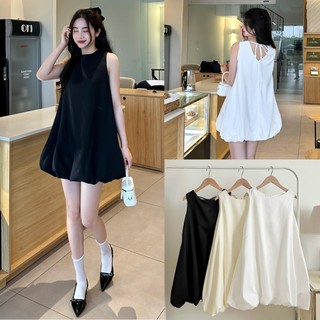 Váy babydoll ba lỗ thô bồng buộc nơ sau Puffy Dress nhẹ nhàng xinh xắn