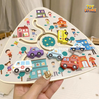 Bộ đồ chơi bảng bận rộn chủ đề xe cộ toystore Fudaer set busybox cho bé