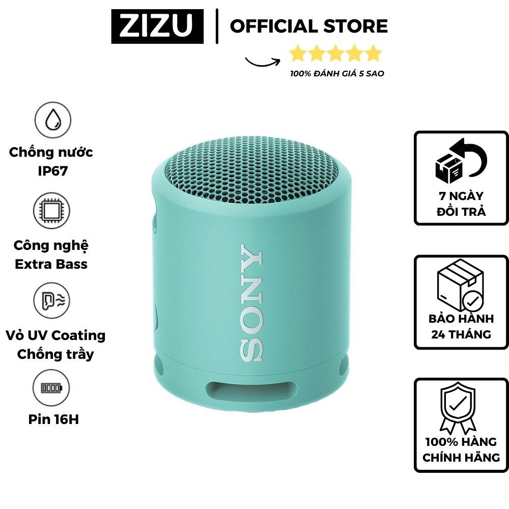 Loa Bluetooth Sony SRS - XB13 Âm Bass Mạnh Mẽ Chống Nước IP67 Chơi Nhạc 16H - Kết Nối 2 Loa Stereo - Bảo Hành 2 Năm