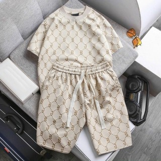 Bộ Hè Thun Lạnh Nam Monogram Vân Caro BJ HotTrend 2024 Vải Co Giãn