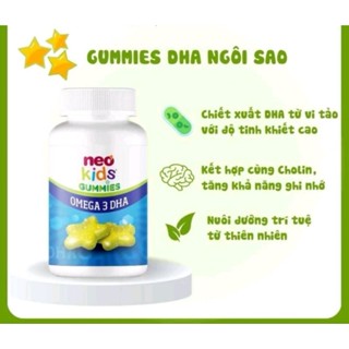 neo kids Gummies Omega 3 DHA cung cấp DHA vi tảo giúp bé thông minh hơn,và cung cấp choline cho bé ghi nhớ tốt hơn