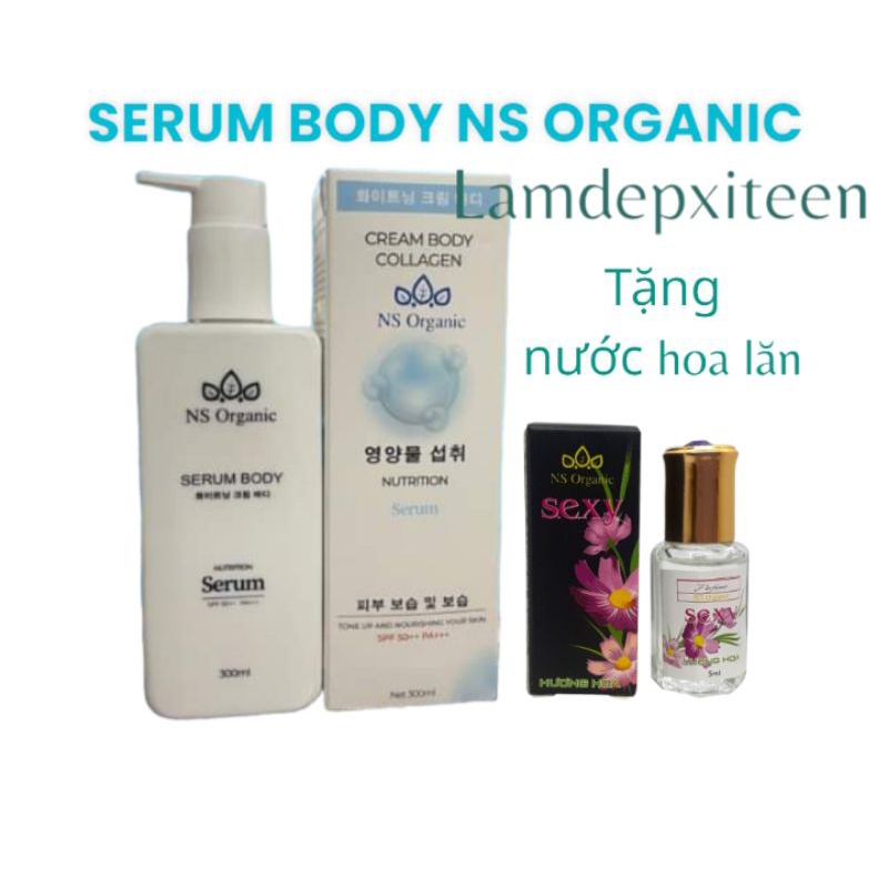 Serum dưỡng trắng da toàn thân Ns Organic tặng nước hoa