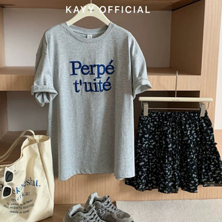 Kayy. set áo pull thêu chữ - chân váy hoa _ s7679
