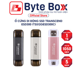 Ổ cứng di động SSD Transcend ESD300 512GB / 1TB 1050MB/s (TS512GESD300C) Bảo hành 5 năm