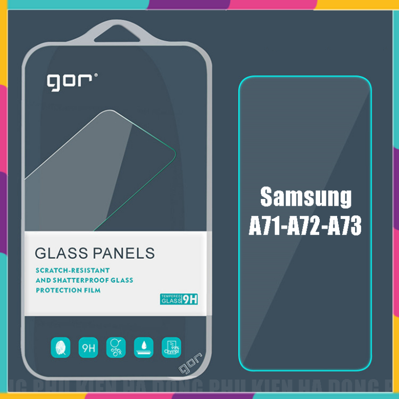 (Kính Gor) Kính cường lực Samsung A71, A72, A73 Gor full hộp