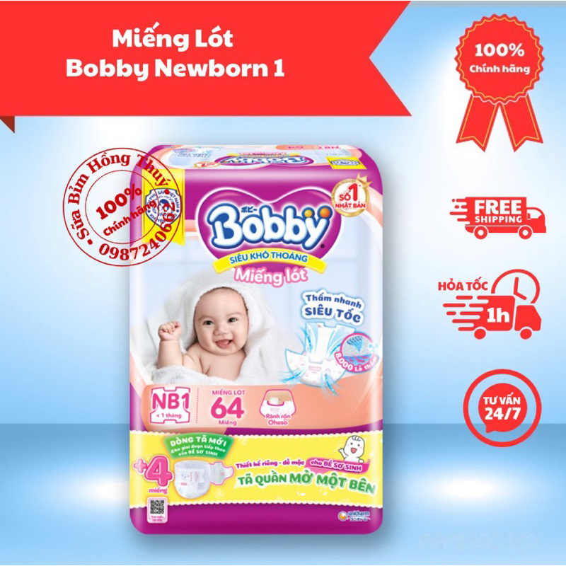 Miếng Lót Bobby Newborn 1 (64+4 miếng)