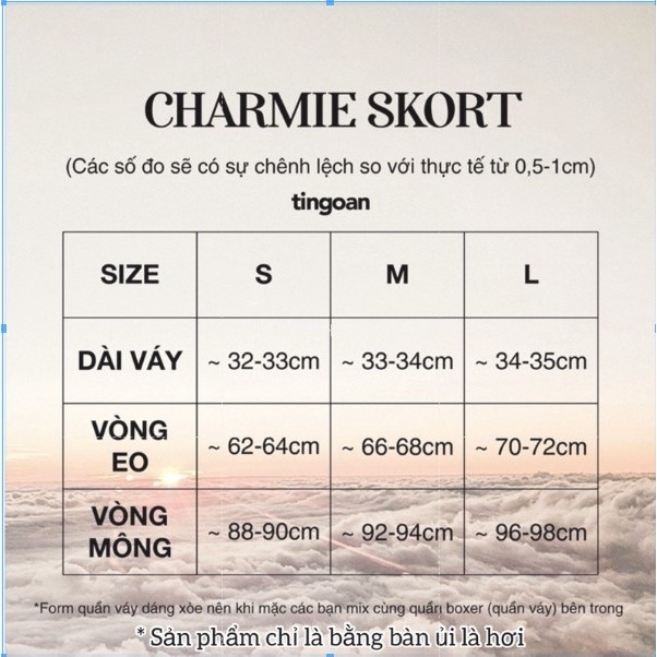 TINGOAN® HCM - Quần váy cạp cao xòe 2 tầng tafta đen CHARMIE SKORT/BL