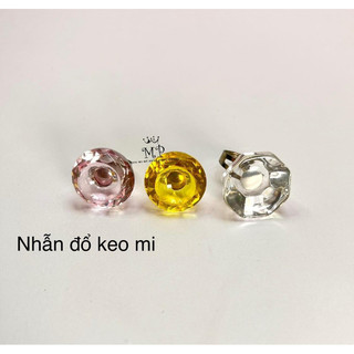 Nhẫn đổ keo nối mi, mực phun xăm pha lê